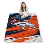 denver broncos paint streaks orange white blanket best selling
