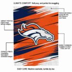 denver broncos paint streaks orange white blanket best selling