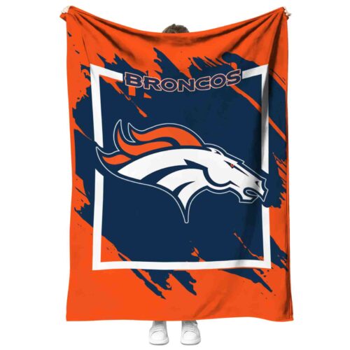 denver broncos splatter effect orange blanket best selling