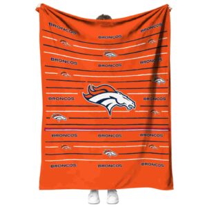 denver broncos striped pattern orange blanket best selling
