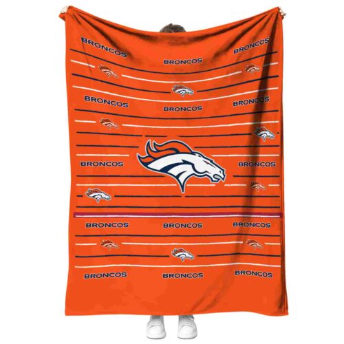 denver broncos striped pattern orange blanket best selling