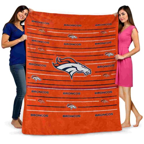 denver broncos striped pattern orange blanket fashion forward