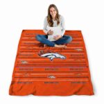 denver broncos striped pattern orange blanket best selling