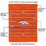 denver broncos striped pattern orange blanket best selling