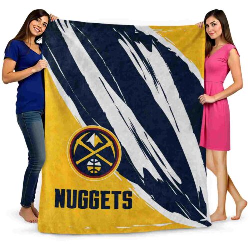 denver nuggets brushstrokes blue white blanket fashion forward
