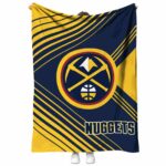 denver nuggets diagonal stripes blue blanket best selling