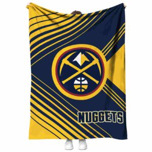 denver nuggets diagonal stripes blue blanket best selling