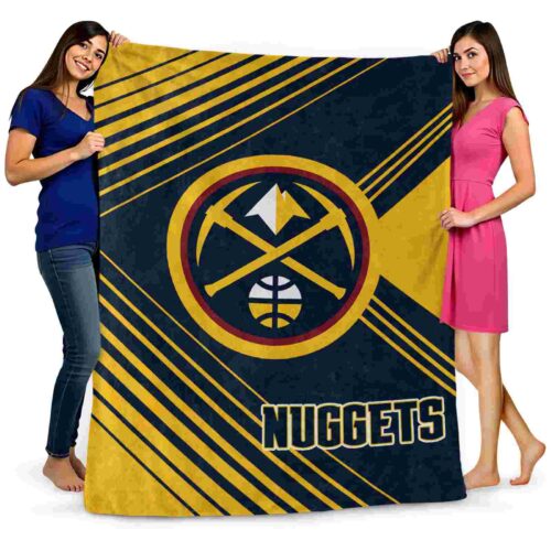 denver nuggets diagonal stripes blue blanket fashion forward