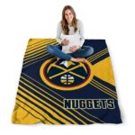 denver nuggets diagonal stripes blue blanket high quality
