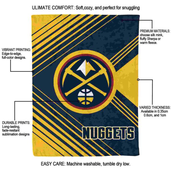 denver nuggets diagonal stripes blue blanket new arrival