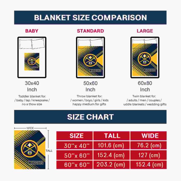 denver nuggets diagonal stripes blue blanket trendy