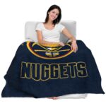 denver nuggets grunge texture blue blanket best selling