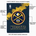 denver nuggets grunge texture blue blanket best selling