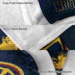 denver nuggets grunge texture blue blanket best selling