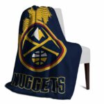 denver nuggets grunge texture blue blanket best selling