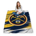 denver nuggets paint streaks blue white blanket high quality