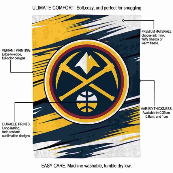 denver nuggets paint streaks blue white blanket new arrival