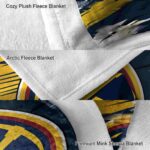 denver nuggets paint streaks blue white blanket premium grade