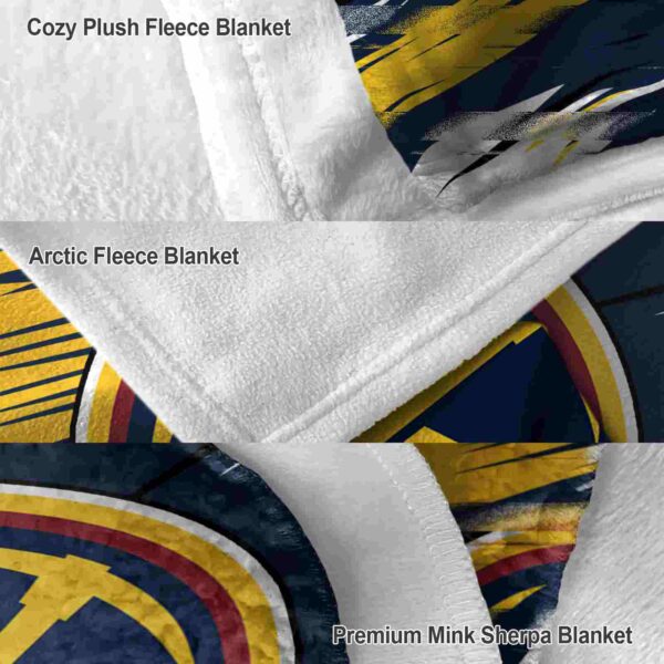 denver nuggets paint streaks blue white blanket premium grade
