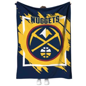 denver nuggets splatter effect blue blanket best selling