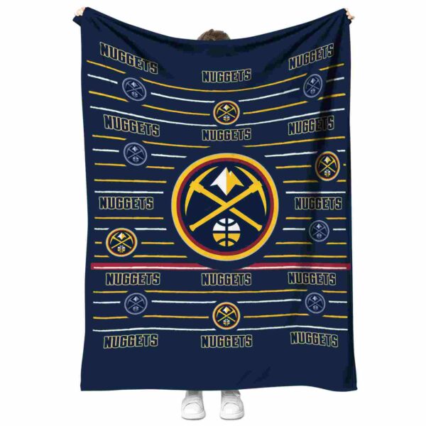 denver nuggets striped pattern blue blanket best selling