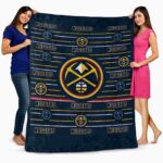 denver nuggets striped pattern blue blanket fashion forward