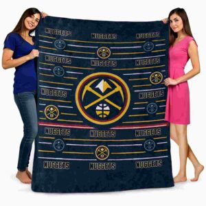 denver nuggets striped pattern blue blanket fashion forward