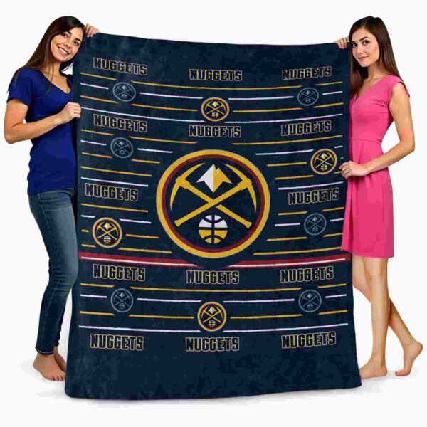 denver nuggets striped pattern blue blanket fashion forward