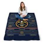 denver nuggets striped pattern blue blanket high quality