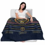 denver nuggets striped pattern blue blanket latest model