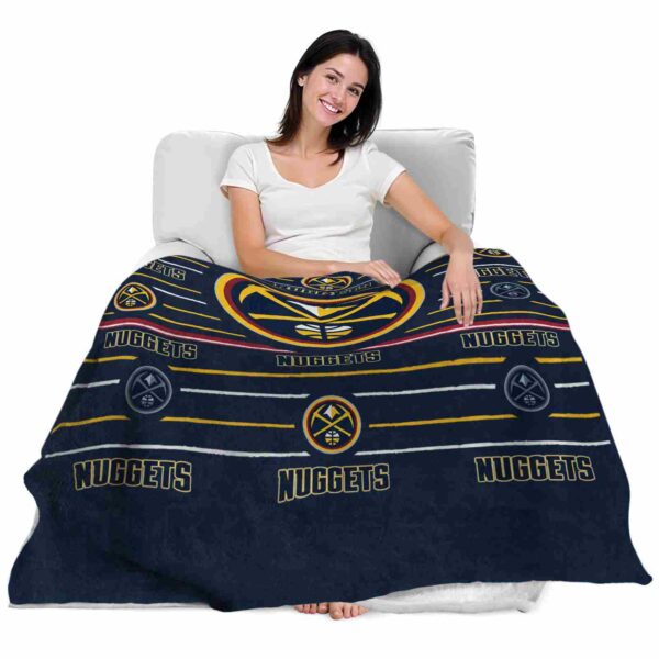 denver nuggets striped pattern blue blanket latest model
