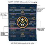 denver nuggets striped pattern blue blanket new arrival