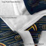 denver nuggets striped pattern blue blanket premium grade