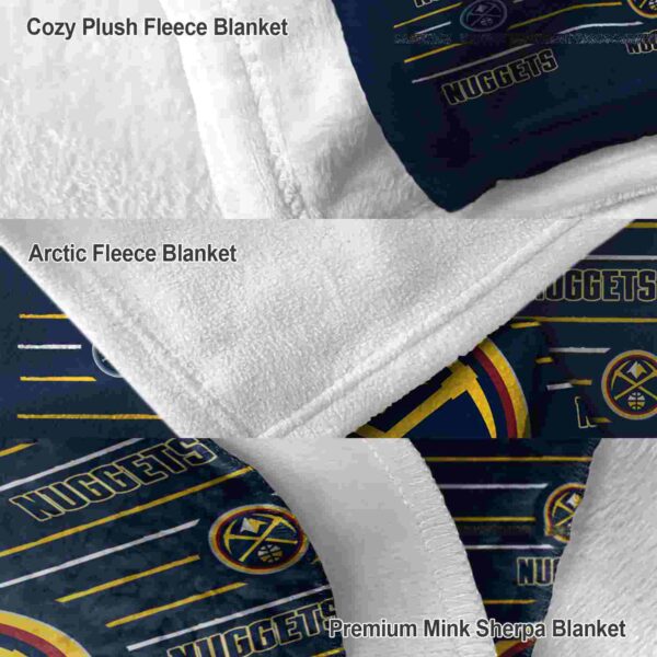 denver nuggets striped pattern blue blanket premium grade