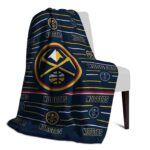 denver nuggets striped pattern blue blanket top rated