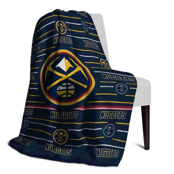 denver nuggets striped pattern blue blanket top rated