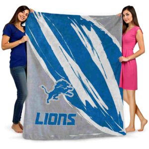 detroit lions brushstrokes blue white blanket fashion forward