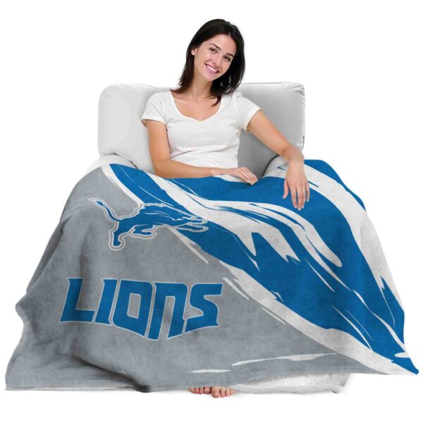 detroit lions brushstrokes blue white blanket latest model