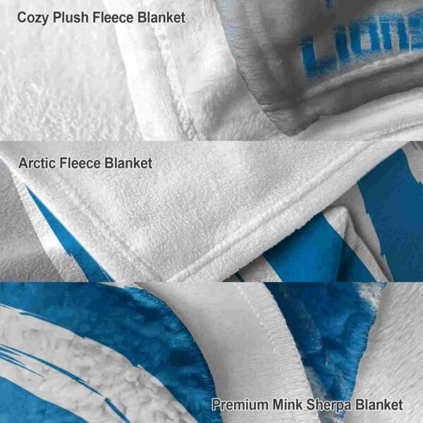 detroit lions brushstrokes blue white blanket premium grade