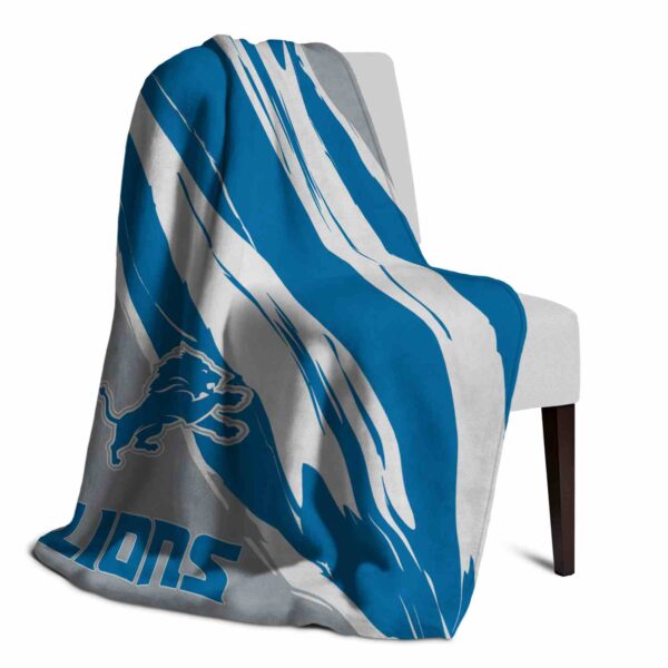 detroit lions brushstrokes blue white blanket top rated