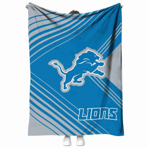 detroit lions diagonal stripes blue blanket best selling