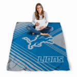 detroit lions diagonal stripes blue blanket high quality
