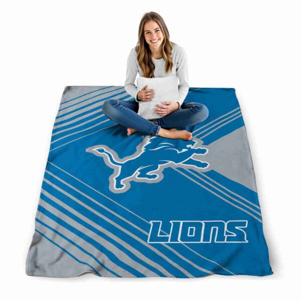detroit lions diagonal stripes blue blanket high quality