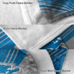 detroit lions diagonal stripes blue blanket premium grade