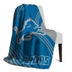 detroit lions diagonal stripes blue blanket top rated
