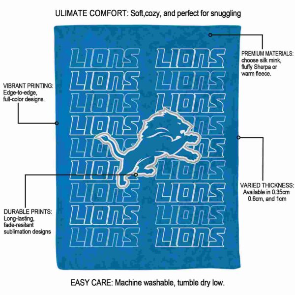 detroit lions fan pride blue blanket new arrival