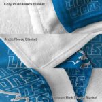 detroit lions fan pride blue blanket premium grade