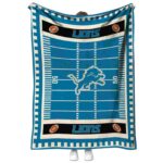 detroit lions football field blue blanket best selling
