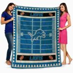 detroit lions football field blue blanket fashion forward