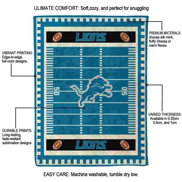 detroit lions football field blue blanket new arrival